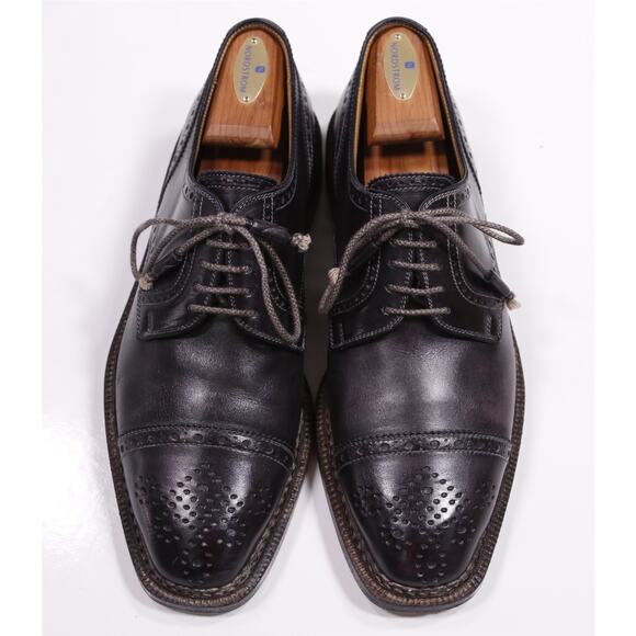 StefanoBi for Domenico Vacca Black Captoe Oxford Norvegese Dress Shoes UK 10 main image 6